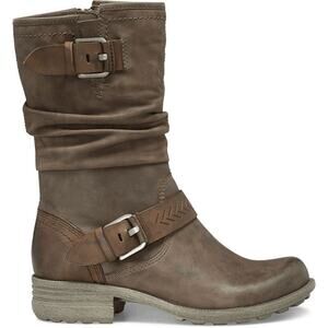 Rockport Cobb Hill Brooke Stone Brown Slouchy Sueded Leather Mid Calf Boots 8M